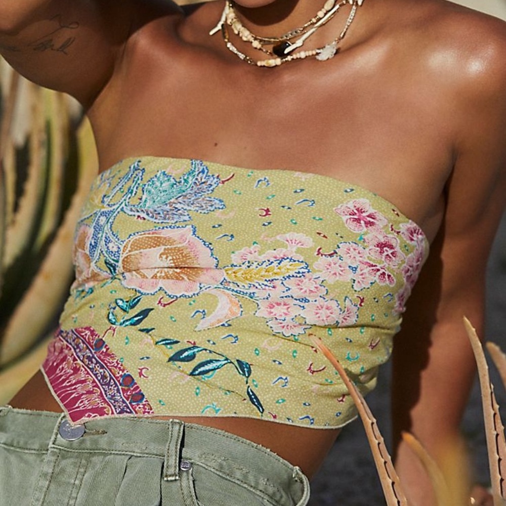 Free People One Rays Bandana Top in Kiwi Combo